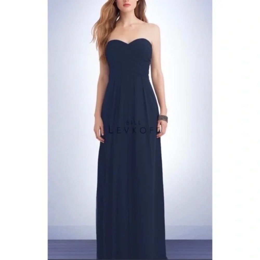Bill Levkoff Strapless Chiffon Dress